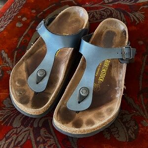 Birkenstock Gizeh Sandals – EU 38 / US Women’s 7–7.5 Gray Blue – Made in Germany